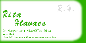 rita hlavacs business card